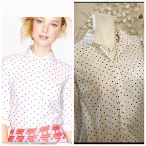 J. Crew Polka Dot Button Down Top